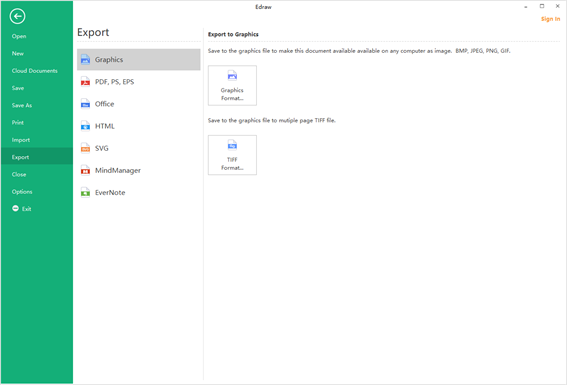 export options in EdrawMind